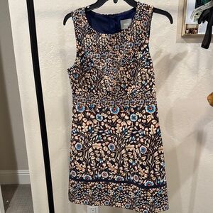 Maeve by Anthropologie  Navy and Beige Floral Mini Dress